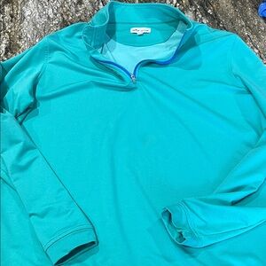 Peter Millar Teal Zip Up Sweater